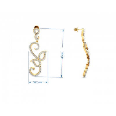 Flor Long diamond Earrings